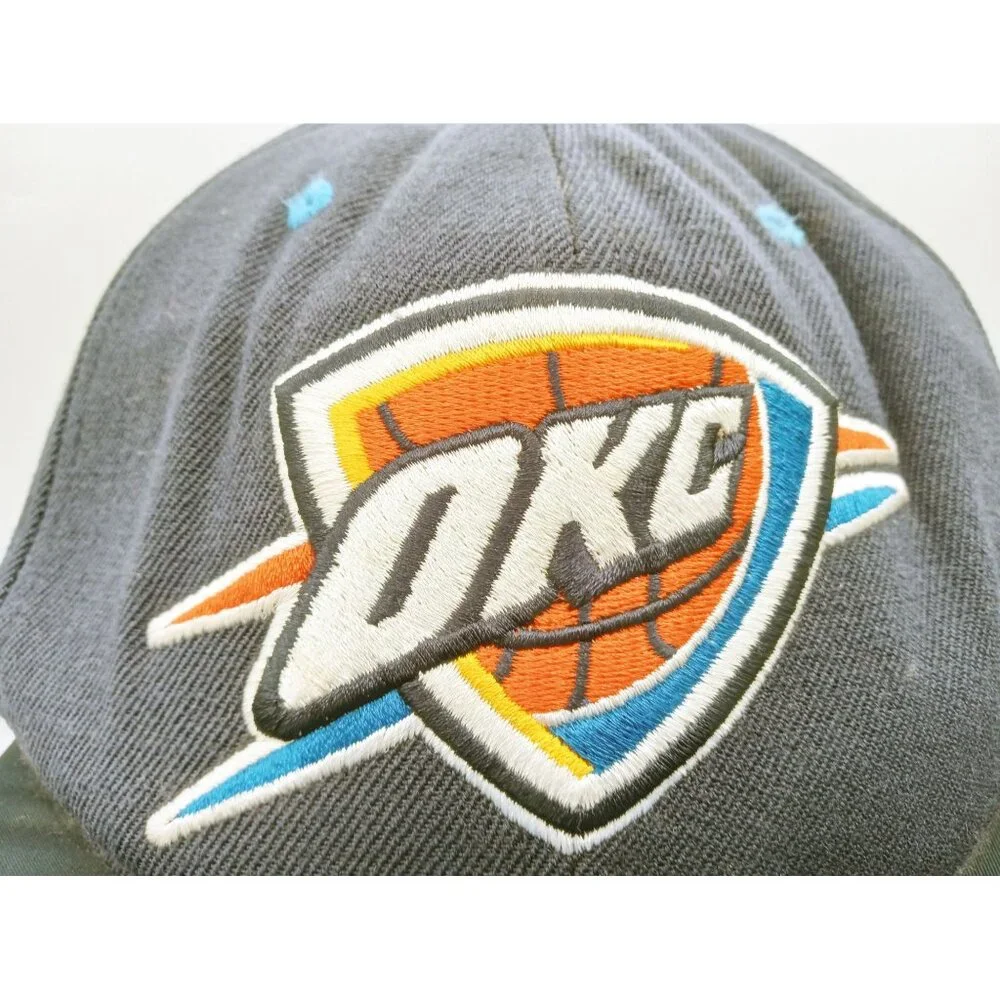 Hat OKC Thunder Snapback Cap Mitchell & Ness Basketball Flat Brim 2014 - Picture 3 of 16